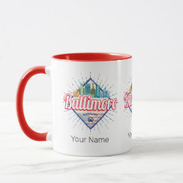 Caneca Baltimore Maryland United States Skyline Vintage
