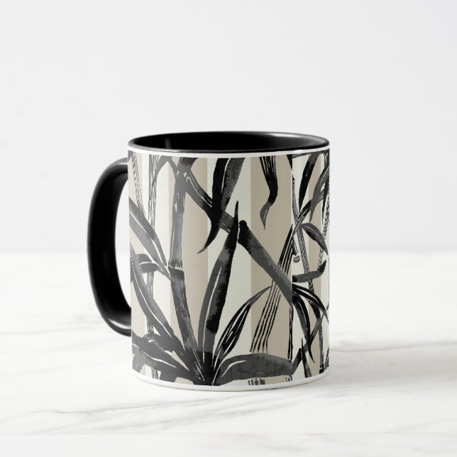 Caneca Bambu, Selva do Havaí - Black and Taupe (Frente Esquerda)