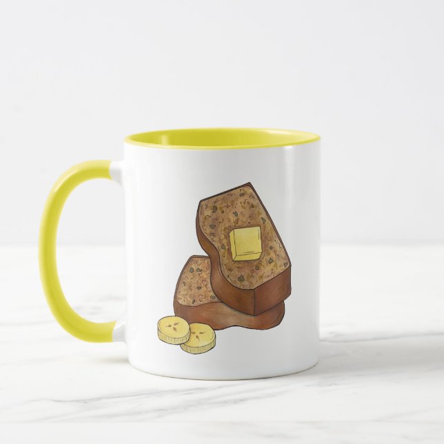 Caneca Banana Bread Loaf Manteiga Baker Comida (Esquerda)