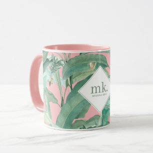 Caneca Banana Tropical Cor-de-rosa deixa monograma