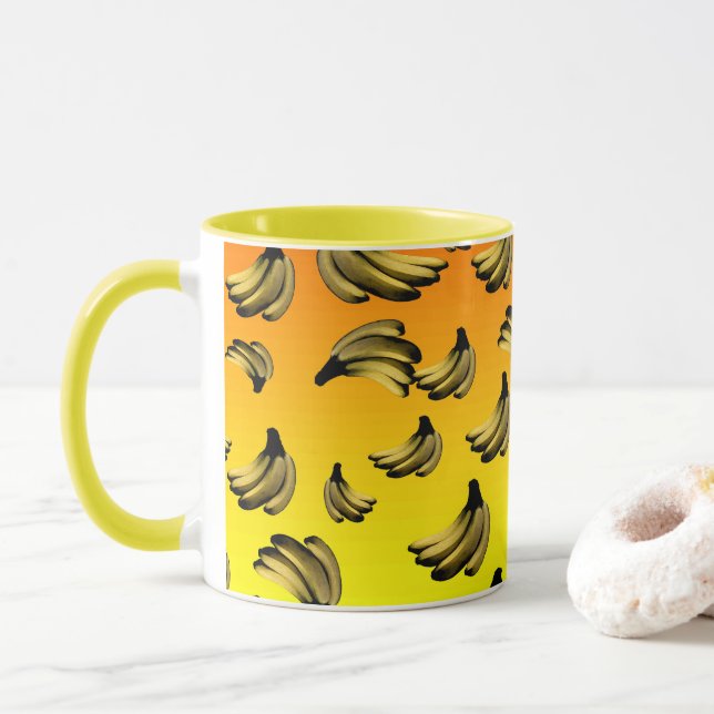 Caneca Bananas amarelas ouros, (Com Donut)