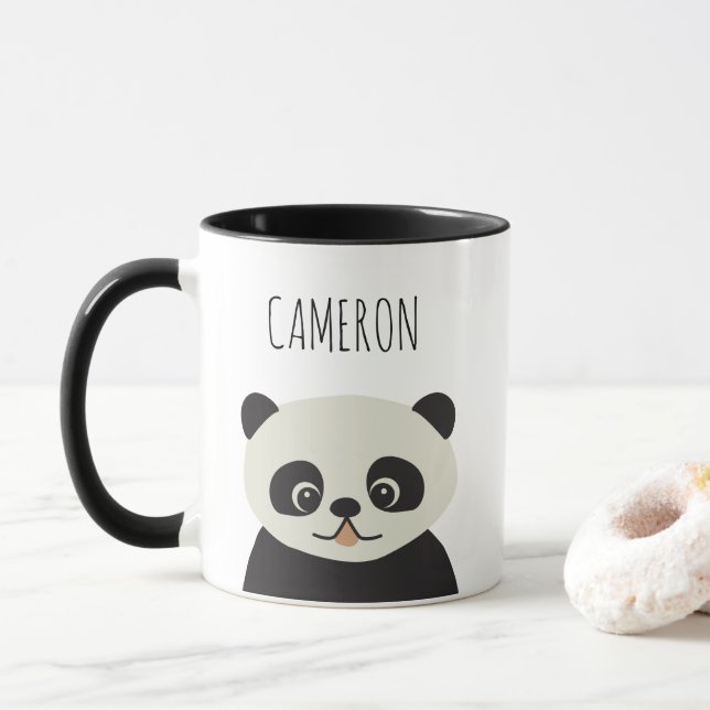 Caneca Banda desenhada branca e preta (Com Donut)