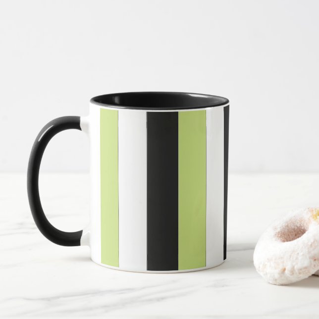 Caneca Bandas brancas verdes e pretas (Com Donut)