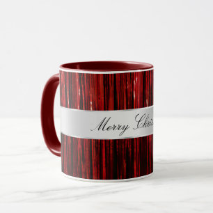 Caneca Bandas de Tinsel com Grelha Vermelha