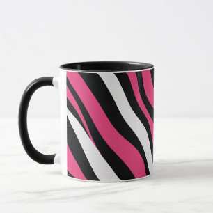 Caneca Bandas de Zebra Rosa e Negra