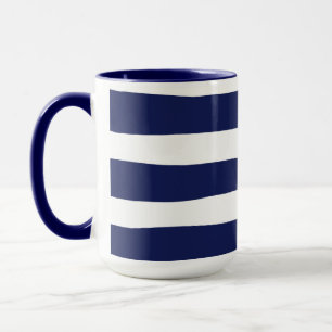 Caneca Bandas irregulares - Azul e branco
