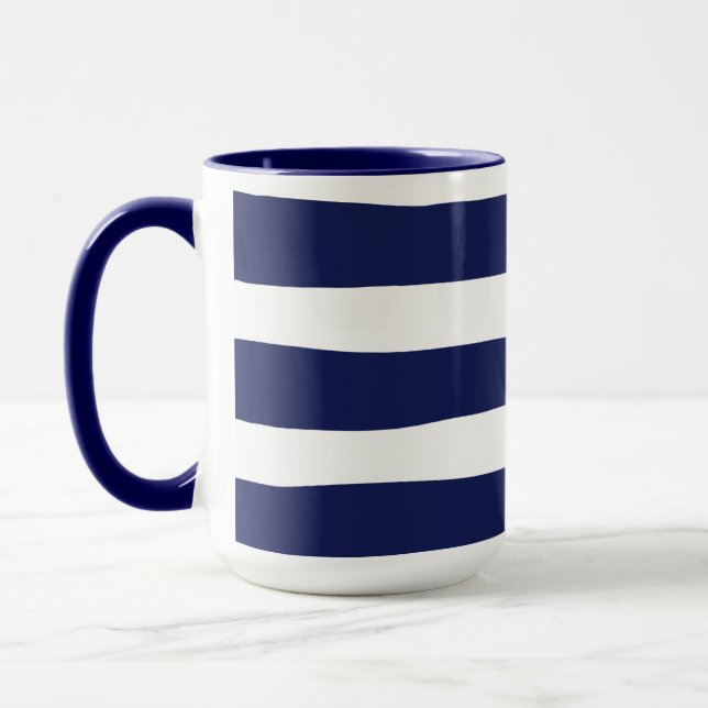 Caneca Bandas irregulares - Azul e branco (Esquerda)
