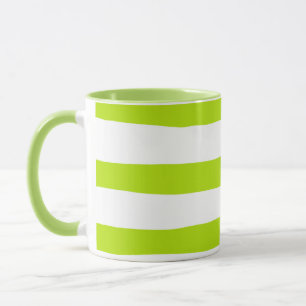 Caneca Bandas irregulares em Verde limão e branco