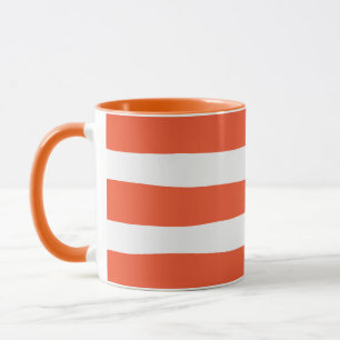 Caneca Bandas irregulares - Laranja e branco