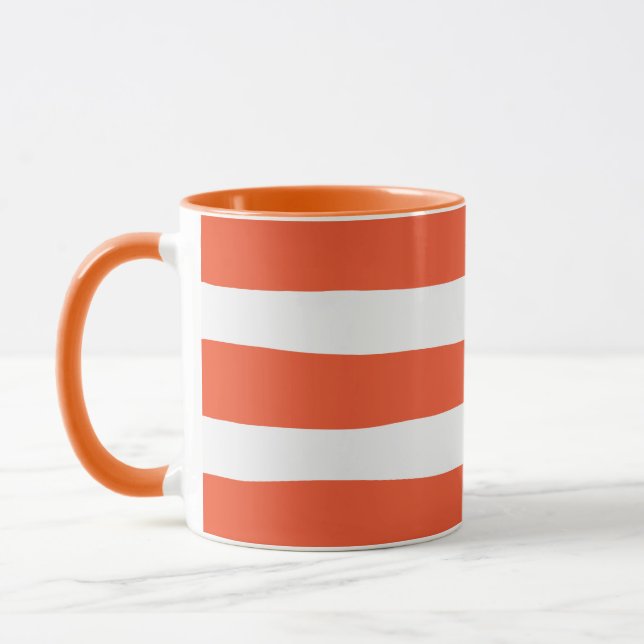 Caneca Bandas irregulares - Laranja e branco (Esquerda)