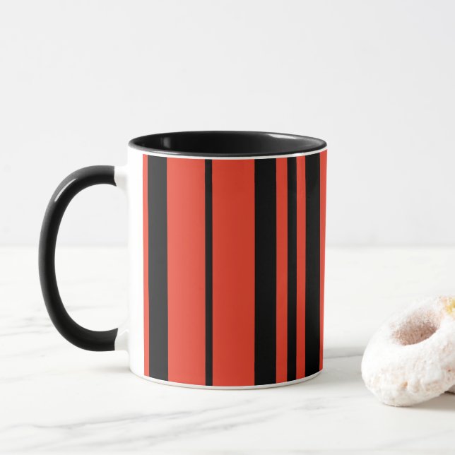 Caneca Bandas Pretas Laranja (Com Donut)