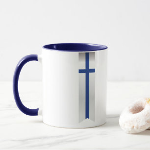 Caneca Bandeira abstrata de Finlandia, cores finlandesas