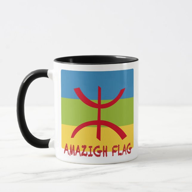 Caneca Bandeira Amazigh - Bandeira-Drapeau Amazigh (Esquerda)