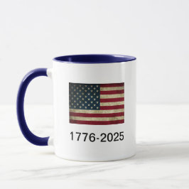 Caneca Bandeira Americana 1776-2025 Coffee Mug