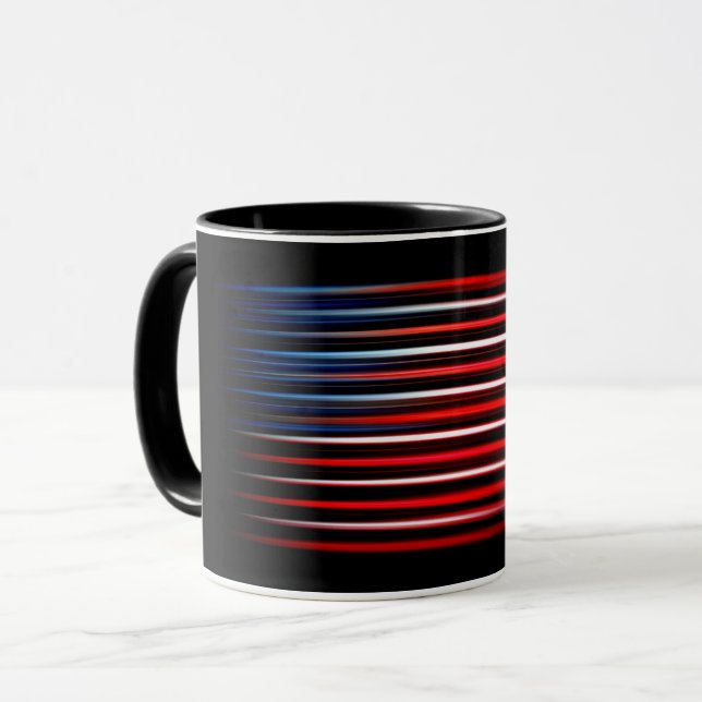 Caneca Bandeira Americana com Abstrato Strike (Frente Esquerda)