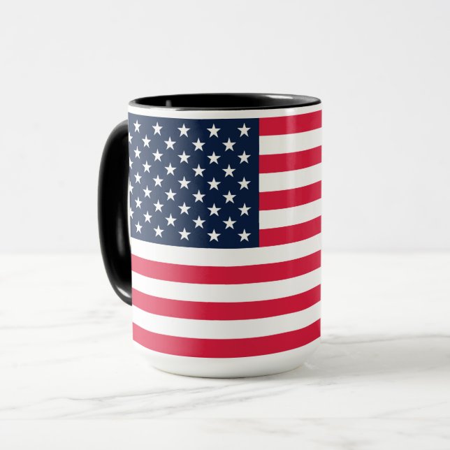 Caneca Bandeira Americana de 50 Estrelas: Velhas Estrelas (Frente Esquerda)