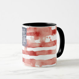 Caneca Bandeira Americana de cheio-Espalhamento de Aquare