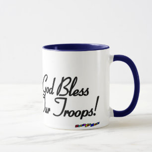 Caneca Bandeira Americana - Deus abençoe Nossas Tropas! -