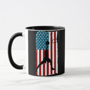 Caneca Bandeira Americana dos EUA Basquete Atleta Patriót