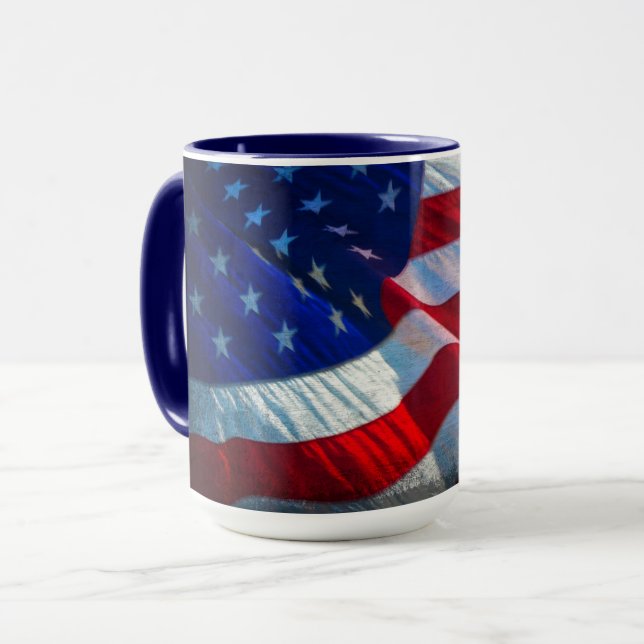 Caneca Bandeira Americana Patriótica (Frente Esquerda)