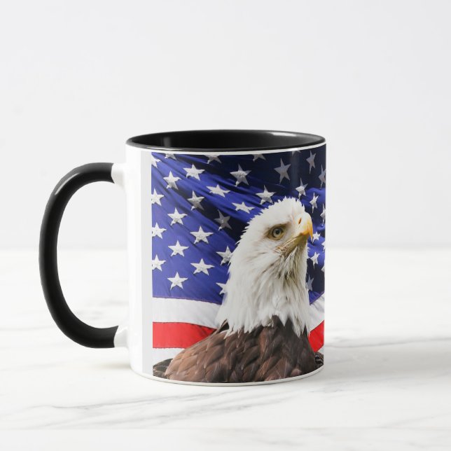 Caneca Bandeira Americana Patriótica e Águia Americana (Esquerda)