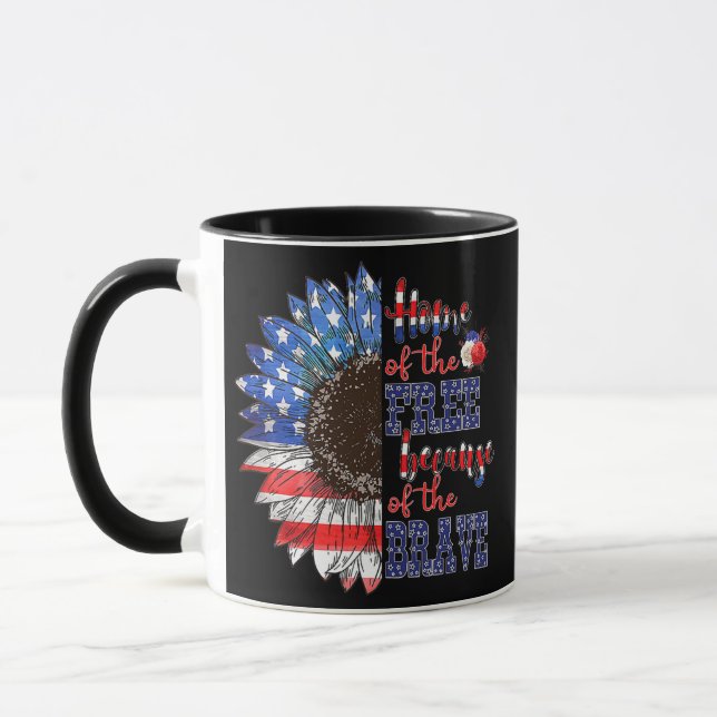 Caneca Bandeira Americana Patriótica Sunflower 4 de julho (Esquerda)