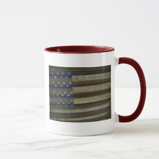 CANECA BANDEIRA AMERICANA PINTADA NA LATA OXIDADA