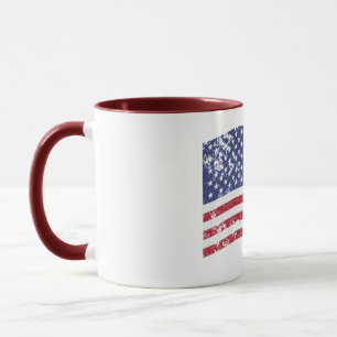 Caneca Bandeira americana que acena - afligida