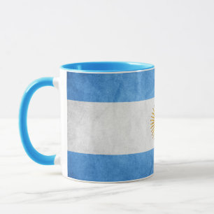 Caneca Bandeira argentina com aquarela elegante coberta