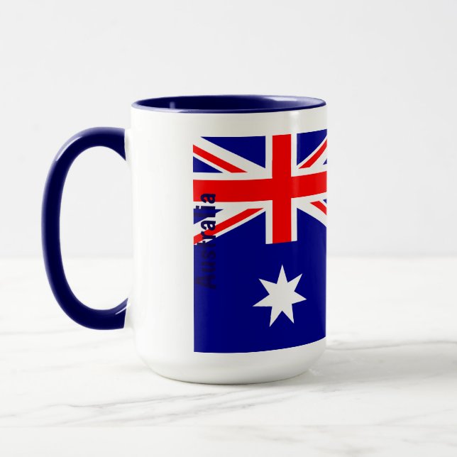 Caneca Bandeira Australiana Personalizada Verdadeiro Azul (Esquerda)