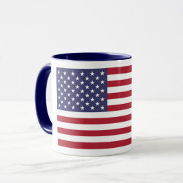 Caneca Bandeira Azul Vermelho Patriótico, Estrelas E Band