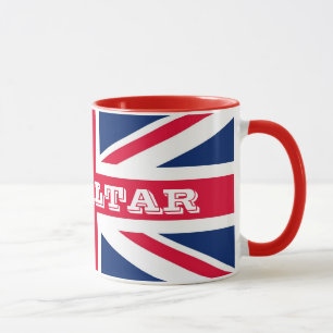 Caneca Bandeira britânica com texto corajoso de Gibralta
