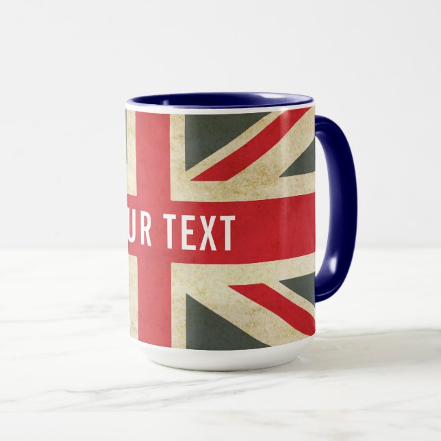 Caneca Bandeira Britânica Vintage Union Jack (Frente Esquerda)