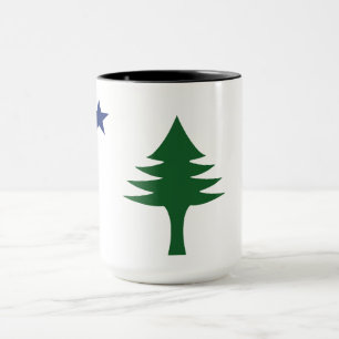 Caneca Bandeira da árvore de pinheiro e estrela de 1901 d