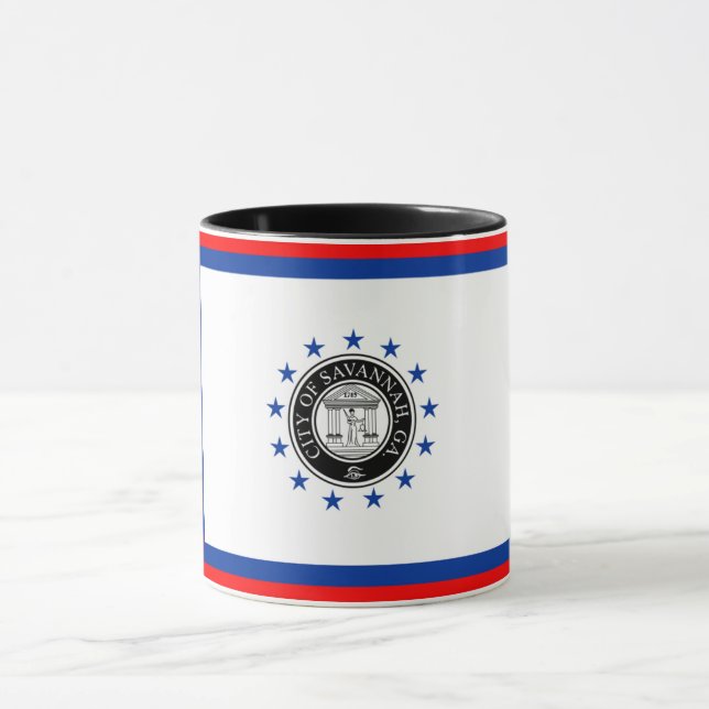 Caneca bandeira da cidade de Savannah (Centro)