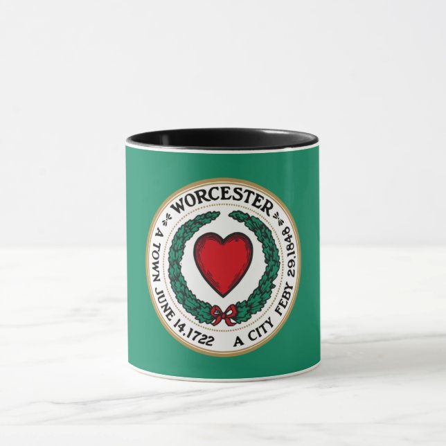 Caneca Bandeira da cidade de Worcester (Centro)