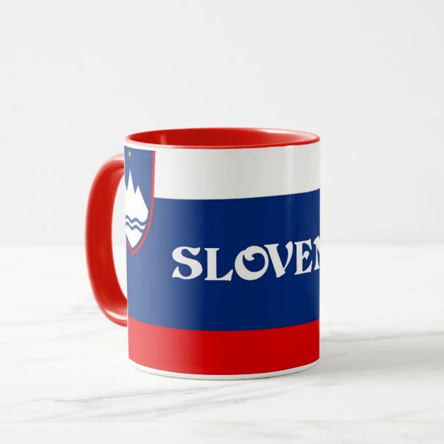 Caneca Bandeira da Eslovênia (Frente Esquerda)