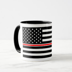 Caneca Bandeira da Linha Vermelha Fina: Memorial ao Herói