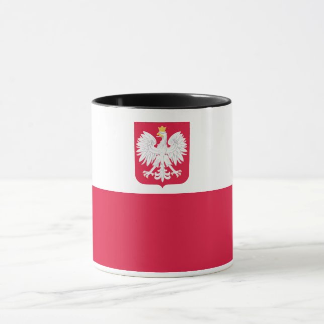 Caneca Bandeira da Polônia (com brasão de armas) (Centro)