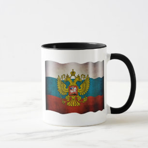 Caneca Bandeira da Rússia acenando