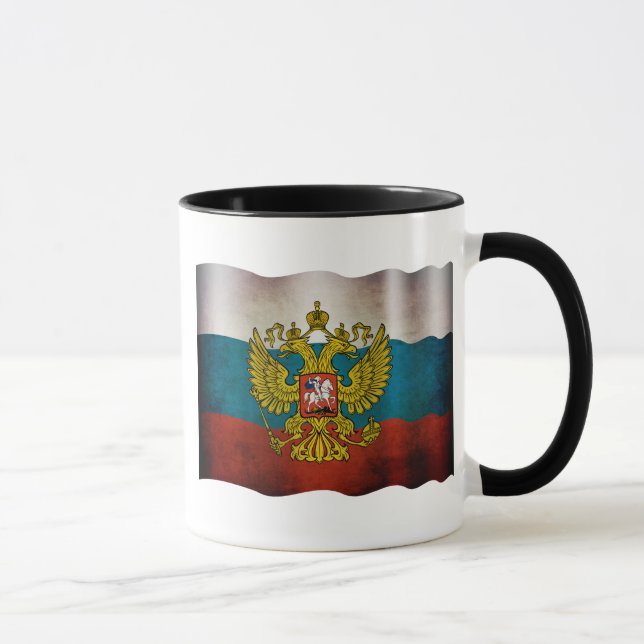 Caneca Bandeira da Rússia acenando (Direita)