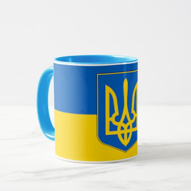 Caneca Bandeira da Ucrânia elegante em volta (Frente Esquerda)