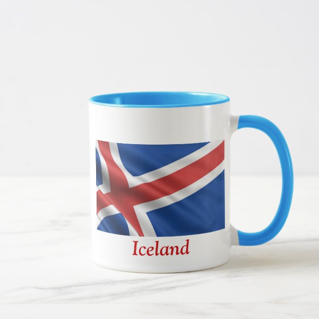 Caneca Bandeira de Islândia (Direita)
