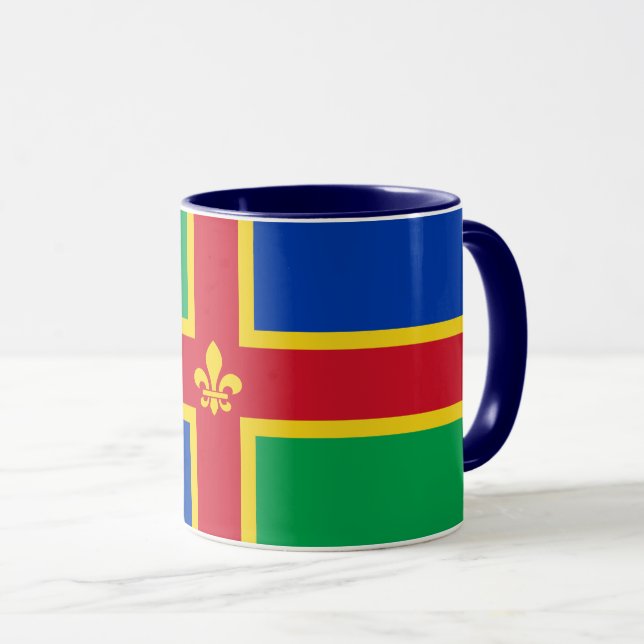 Caneca Bandeira de Lincolnshire (Frente Esquerda)