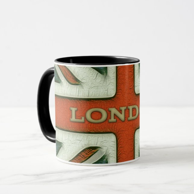 Caneca Bandeira de Londres Reino Unido (Frente Esquerda)