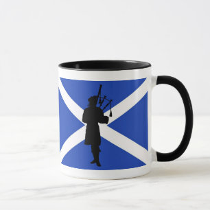 Caneca Bandeira de Scotland, silhueta escocesa do