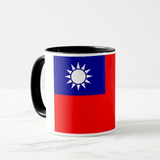 Caneca Bandeira de Taiwan: República da China, Taipé Chin (Frente Esquerda)