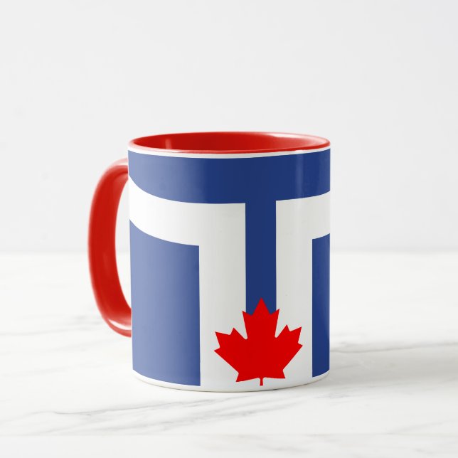 Caneca Bandeira de Toronto, Ontário (Frente Esquerda)