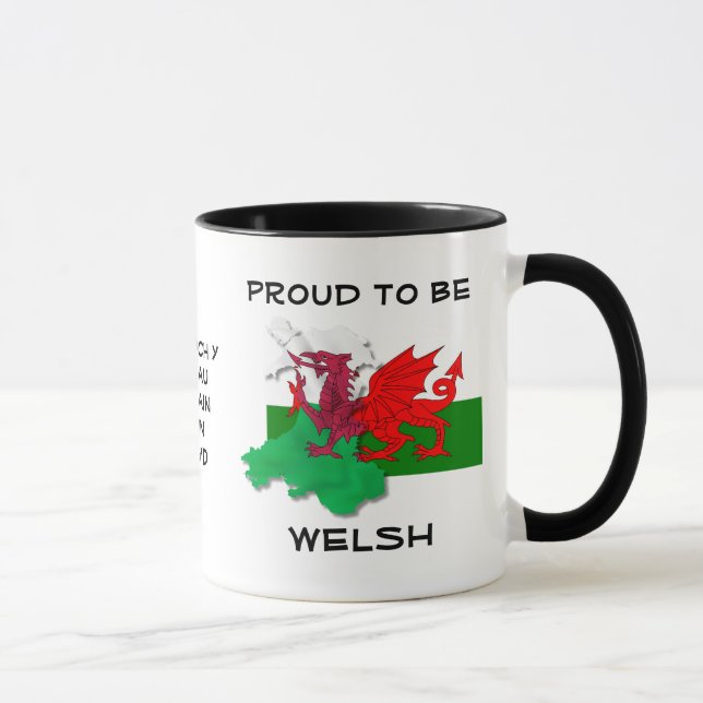 Caneca BANDEIRA DE WALES, Dragão Vermelho (Direita)
