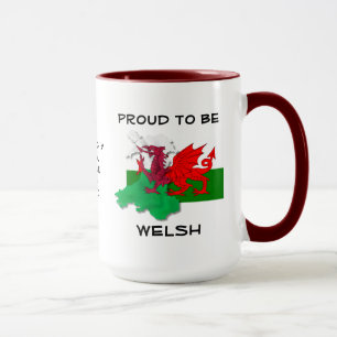 Caneca BANDEIRA DE WALES, Dragão Vermelho